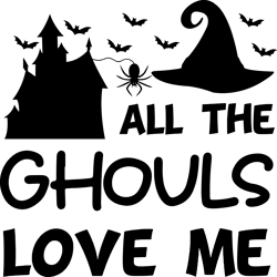 all the ghouls love me png, halloween png, hocus pocus png, happy halloween png, pumpkins png, ghost png, png file