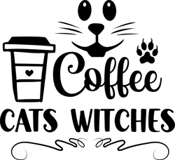 coffee cats witches png, halloween png, hocus pocus png, happy halloween png, pumpkins png, ghost png, png file