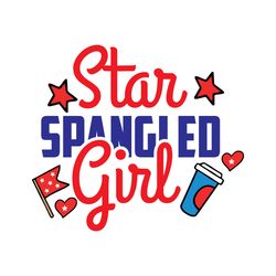 star spangled girl svg, 4th of july svg, happy 4th of july svg, independence day svg, digital download