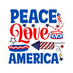 peace love america svg, 4th of july svg, happy 4th of july svg, independence day svg, digital file