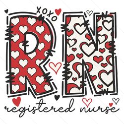 rn registered nurse xoxo valentine svg instant download