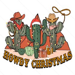 howdy vintage cowboy christmas hat svg file digital