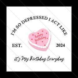 its my birthday everyday est 2024 svg file digital