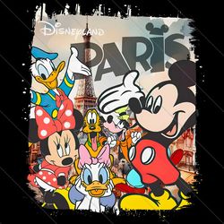 vintage disneyland paris mickey and friends png file digital