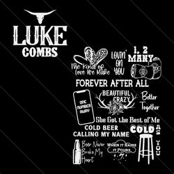 luke combs world tour forever after all svg file digital