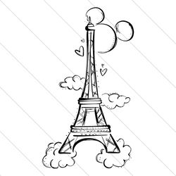 disneyland paris mickey ears eiffel tower svg file digital