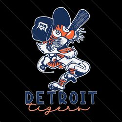 retro detroit tigers mascot svg file digital