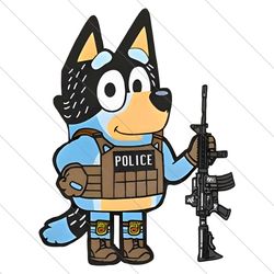 funny bluey police officer png file digital