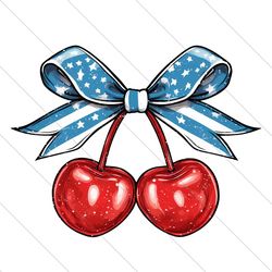 retro 4th of july coquette cherry png file digital