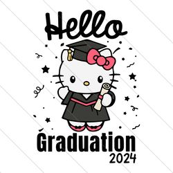 groovy hello graduation 2024 kitty svg file digital