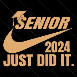 retro senior 2024 just did it nike logo svg file digital