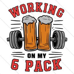 working on my 6 pack beer dad svg file digital