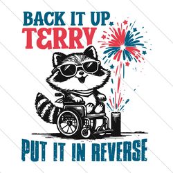 raccoon back it up terry put it in reverse meme svg file digital