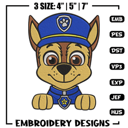 chase embroidery design, paw patrol embroidery, embroidery file, anime embroidery, anime shirt, digital download