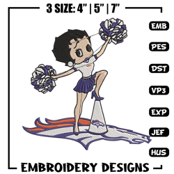 cheer betty boop denver broncos embroidery design, denver broncos embroidery, nfl embroidery, logo sport embroidery.