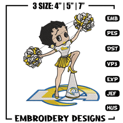 cheer betty boop los angeles rams embroidery design, los angeles rams embroidery, nfl embroidery, logo sport embroidery.