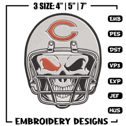 skull helmet chicago bears embroidery design, bears embroidery, nfl embroidery, sport embroidery, embroidery design.