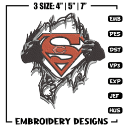 superman symbol chicago bears embroidery design, bears embroidery, nfl embroidery, sport embroidery, embroidery design.