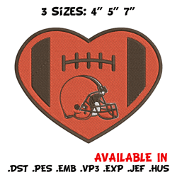 cleveland browns heart embroidery design, browns embroidery, nfl embroidery, sport embroidery, embroidery design. (2)