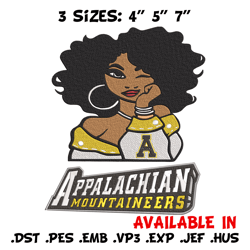 appalachian state girl embroidery design, ncaa embroidery, embroidery design, logo sport embroidery,sport embroidery.