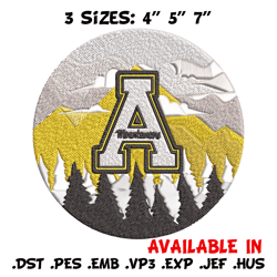 appalachian state logo embroidery design, ncaa embroidery, embroidery design, logo sport embroidery, sport embroidery.