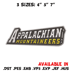 appalachian state logo embroidery design, ncaa embroidery, embroidery design, logo sport embroidery, sport embroidery