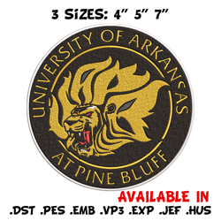 arkansas pine bluff logo embroidery design, ncaa embroidery, sport embroidery, logo sport embroidery, embroidery design