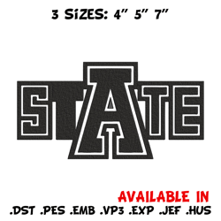 arkansas state logo embroidery design, ncaa embroidery, sport embroidery,logo sport embroidery, embroidery design.