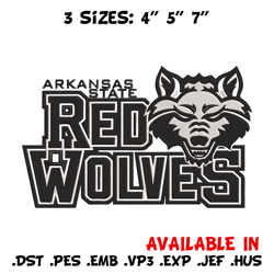 arkansas state logo embroidery design, ncaa embroidery, sport embroidery,logo sport embroidery, embroidery design