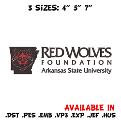 arkansas state logo embroidery design, ncaa embroidery,sport embroidery,logo sport embroidery,embroidery design.