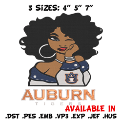 auburn tigers girl embroidery design, ncaa embroidery, embroidery design, logo sport embroidery,sport embroidery