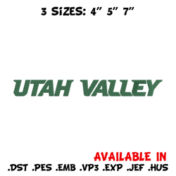 utah valley logo embroidery design, ncaa embroidery, sport embroidery, logo sport embroidery, embroidery design