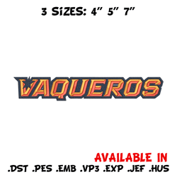 utrgv vaqueros logo embroidery design, ncaa embroidery, embroidery design, logo sport embroidery, sport embroidery.