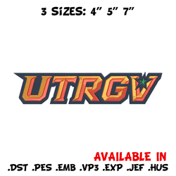 utrgv vaqueros logo embroidery design, ncaa embroidery, sport embroidery, logo sport embroidery, embroidery design