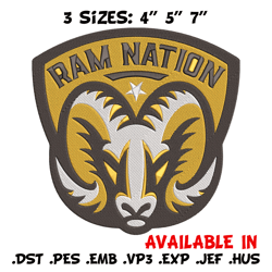 vcu rams logo embroidery design, ncaa embroidery, sport embroidery, logo sport embroidery, embroidery design