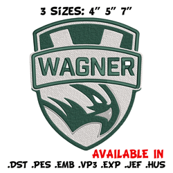 wagner seahawks logo embroidery design, ncaa embroidery, embroidery design, logo sport embroidery, sport embroidery