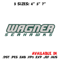 wagner seahawks logo embroidery design,ncaa embroidery,sport embroidery, logo sport embroidery, embroidery design.