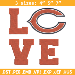 chicago bears love embroidery design, chicago bears embroidery, nfl embroidery, sport embroidery, embroidery design.