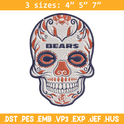 chicago bears skull embroidery design, chicago bears embroidery, nfl embroidery, sport embroidery, embroidery design.