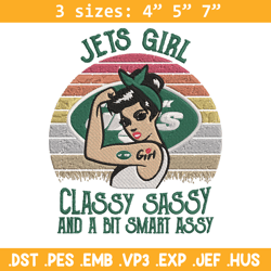 jets girl classy sassy and a bit smart embroidery design, new york jets embroidery, nfl embroidery, sport embroidery.