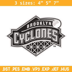 brooklyn cyclones logo embroidery design, mlb embroidery,sport embroidery, logo sport embroidery, embroidery design.