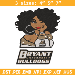 bryant bulldogs girl embroidery design, ncaa embroidery, embroidery design, logo sport embroidery,sport embroidery