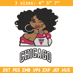 chicago bulls girl embroidery design, nba embroidery, sport embroidery, embroidery design, logo sport embroidery