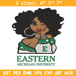 eastern michigan girl embroidery design, ncaa embroidery, embroidery design,logo sport embroidery, sport embroidery