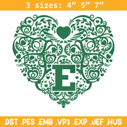 eastern michigan heart embroidery design, ncaa embroidery, embroidery design,logo sport embroidery, sport embroidery