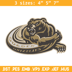 golden grizzlies logo embroidery design, ncaa embroidery, embroidery design, logo sport embroiderysport embroidery