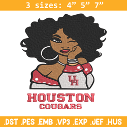 houston cougars girl embroidery design, ncaa embroidery, embroidery design, logo sport embroidery,sport embroidery