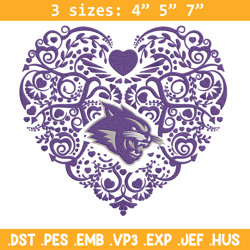 kansas state heart embroidery design, ncaa embroidery, sport embroidery, logo sport embroidery, embroidery design