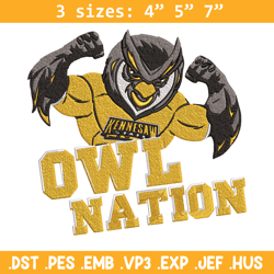 kennesaw state mascot embroidery design,ncaa embroidery, embroidery design, logo sport embroidery,sport embroidery