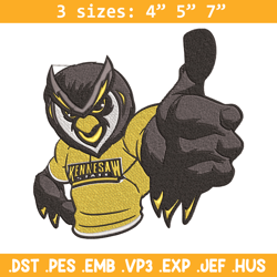 kennesaw state mascot embroidery design,ncaa embroidery, sport embroidery,logo sport embroidery,embroidery design